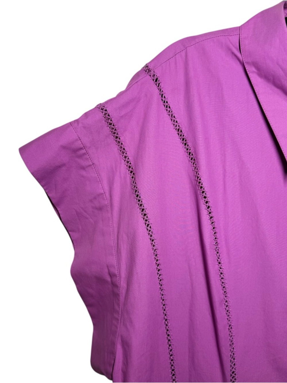 Co Collection Orchid Purple Cotton Button Front Midi Shirt Dress - XL - Picture 8 of 13